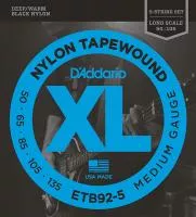 ETB92-5 Tapewound Комплект струн для 5-струнной бас-гитары, нейлон. опл, Medium, 50-135, D'Addario