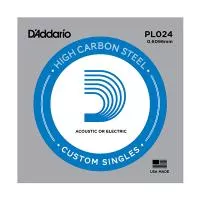 PL024 Plain Steel Отдельная струна без обмотки, сталь, .024, D'Addario
