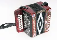 C20X-C-RED Гармонь "Ромашка" 15х12-I, красная, Шуйская гармонь