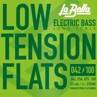 Low Tension Flexible Flats Комплект струн для бас-гитары, сталь, 42-100, La Bella, LTF-4A