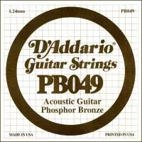 PB049 Phosphor Bronze Отдельная струна для акустической гитары, фосфорная бронза, .049, D'Addario