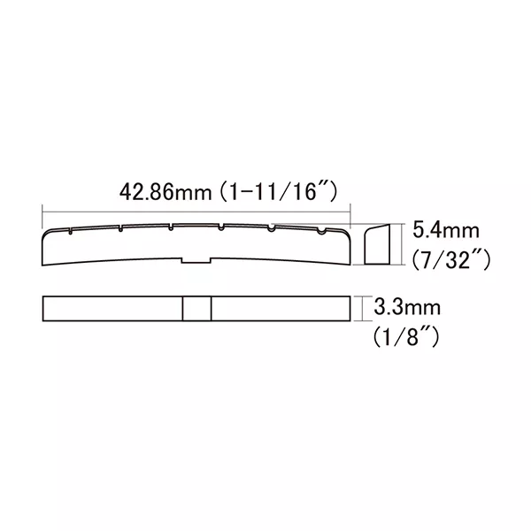 Верхний порожек для электрогитары, кость, Hosco, HSB-NS1/9.5  рис.2 