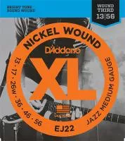 EJ22 XL NICKEL WOUND Струны для электро-гитары Jazz Medium 13-56 D`Addario