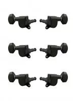 Колки для гитары 3+3, черные, Metallor, J-07-BK-3+3
