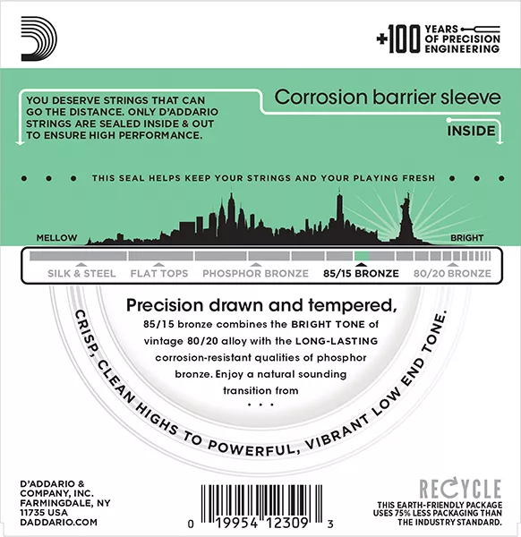 EZ920 AMERICAN BRONZE 85/15 Струны для акустической гитары Medium Light 12-54 D`Addario