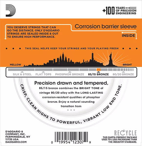 EZ900 AMERICAN BRONZE 85/15 Струны для акустической гитары Extra Light 10-50 D`Addario