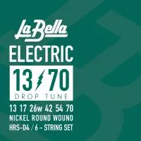 HRS Drop Tune Комплект струн для электрогитары, никелированные, 13-70, La Bella, HRS-D4