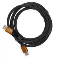 Кабель Ultra High Speed HDMI (m)-HDMI (m) 2.0м нейлон ver.2.1 8K 60Hz, серый, GoPower, 00-00027311