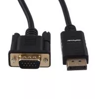 Кабель DisplayPort (m)-VGA (m) 1.8м ПВХ, черный, GoPower, 00-00027497
