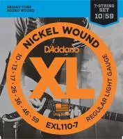 EXL110-7 XL NICKEL WOUND Струны для 7-струнной электро-гитары Regular Light 7-string 10-59 D`Addario
