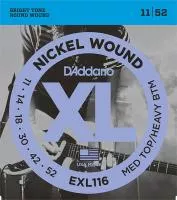 EXL116 XL NICKEL WOUND Струны для электро-гитары Meduim Top/Heavy Bottom 11-52 D`Addario