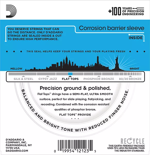 EFT16 FLAT TOPS Струны для акустической гитары фосфорная бронза, Regular Light 12-53  D`Addario