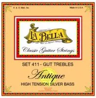411 Professional Antique Комплект струн для классической гитары, жила/посеребренные, La Bella