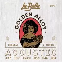 Golden Alloy Комплект струн для акустической гитары, бронза 80/20, 13-54, La Bella, 40PR