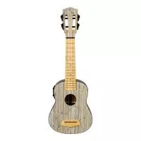 Bamboo Series Укулеле сопрано со звукоснимателем, с чехлом, графит, Cascha, HH-2315E