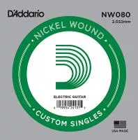 NW080 Nickel Wound Отдельная струна для электрогитары, никелированная, .080, D'Addario