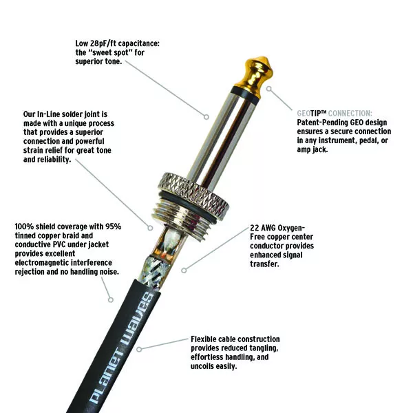 PW-AMSK-30 American Stage Kill Switch Инструментальный кабель, 9.14м, Planet Waves