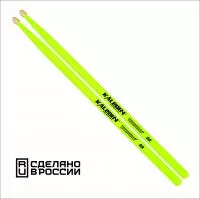 Yellow 5A Барабанные палочки, граб, флуоресцентные желтые, Kaledin Drumsticks, 7KLHBYL5A