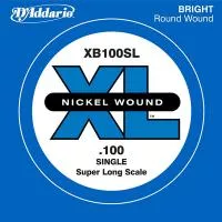 XB100SL Nickel Wound Отдельная струна для бас-гитары, никелированная, .100, Super Long, D'Addario