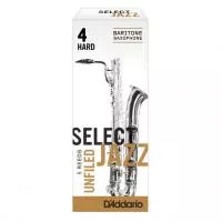 Select Jazz Unfiled Трости для саксофона баритон, размер 4, жесткие (Hard), 5шт, Rico, RRS05BSX4H