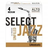Select Jazz Unfiled Трости для саксофона альт, размер 4, средние (Medium), 10шт, Rico, RRS10ASX4M