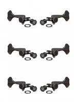 Колки для бас-гитары 3+3, cosmo black (черные), Gotoh, GB707-CK-L3+R3