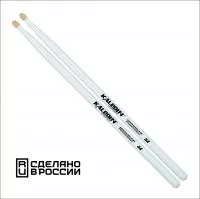 5A Барабанные палочки, граб, деревянный наконечник, белые, Kaledin Drumsticks, 7KLHBW5A