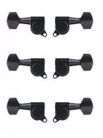 Колки для гитары 3+3, черные, Metallor, MH-04-BK-3+3