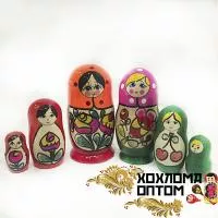 LHM10187 Матрешка "Майдан традиция" 3 кукольная, Хохлома