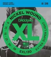 EXL130 XL NICKEL WOUND Струны для электро-гитары Extra Super Light Top 8-38 D`Addario