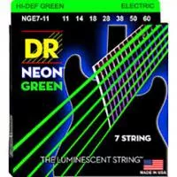 NGE7-11 Neon Green Комплект струн для 7-струнной электрогитары, 11-60, DR