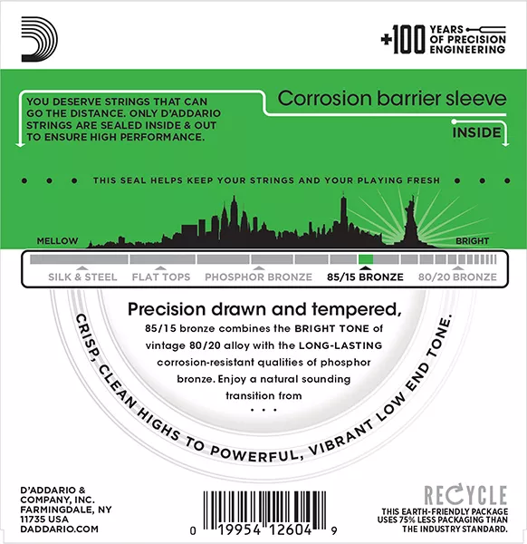 EZ890 AMERICAN BRONZE 85/15 Струны для акустической гитары Super Light 9-45 D`Addario
