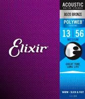 3313211100 POLYWEB Комплект струн для акустической гитары, Medium, бронза 80/20, Elixir