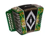 Гармонь "Чайка" 21х12-II, зеленая, ля мажор, роспись, Шуйская гармонь, SZ48/1ХL-A-GR
