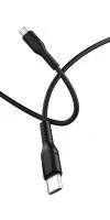 Кабель GP21M USB (m)-microUSB (m) 2.4A силикон черный, GoPower, 00-00028366