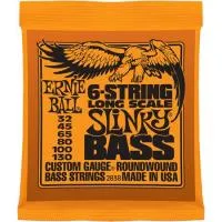 2838 RoundWound Комплект струн для 6-струнной бас-гитары, 32-130, Ernie Ball