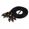 Кабель 3xRCA (m)-3xRCA (m) 3.0м ПВХ, черный, в пакете, GoPower, 00-00027485