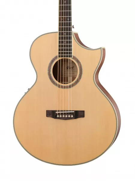 NDX Series Электро-акустическая баритон гитара, с вырезом, чехол, Cort, NDX-Baritone-NS-WBAG  рис.2 