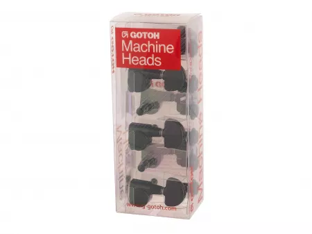 Колки для гитары 3+3, черные, Gotoh, SG381-20-B-L3+R3