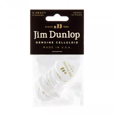 Genuine Celluloid Медиаторы, 12шт, очень толстые, белые, Dunlop, 483P01XH