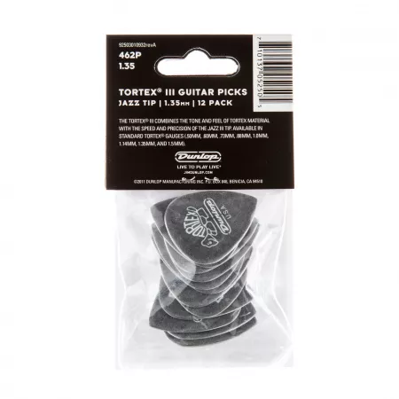 Tortex III Медиаторы 12шт, толщина 1,35мм, Dunlop, 462P1.35