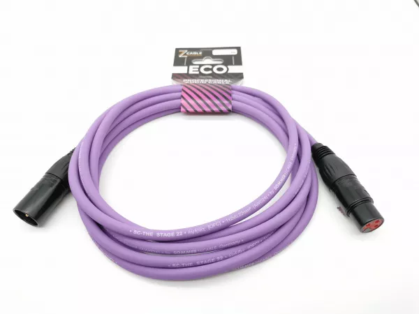 Кабель микрофонный 1м, фиолетовый, ZZcable, E1-XLR-M-F-0100-7  рис.2 