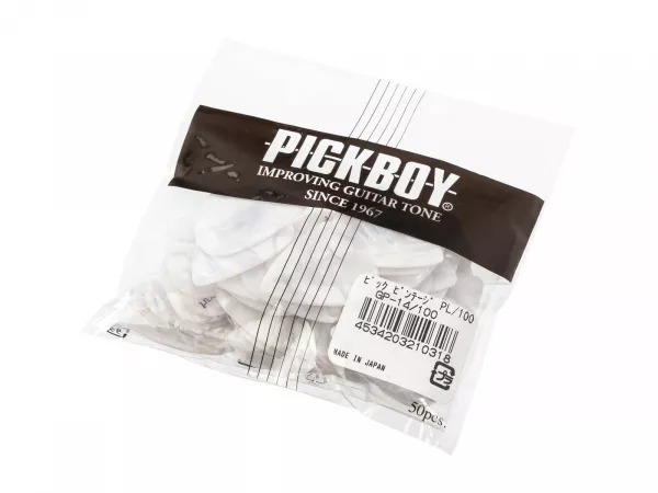 Celluloid Vintage Classic White Pearl Медиаторы 50шт, толщина 1.0мм, Pickboy, GP-14/100  рис.2 
