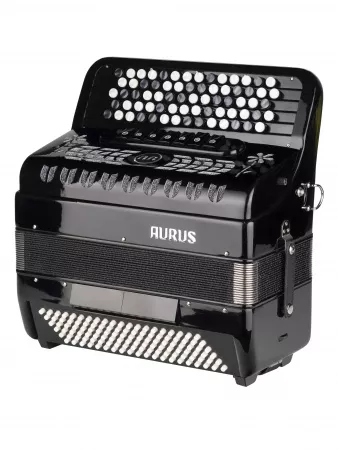 Аккордеон кнопочный 70/120/7/2, черный, с футляром, Aurus, JH5120-BLACK