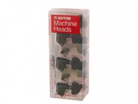 Колки для гитары 3+3, локовые, черные, Gotoh, SG301-HAPM-20-B-L3+R3