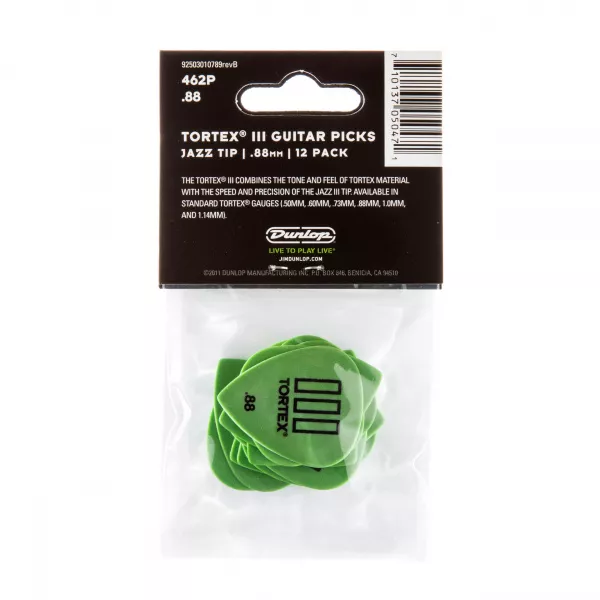 Tortex III Медиаторы 12шт, толщина 0,88мм, Dunlop, 462P.88  рис.2 