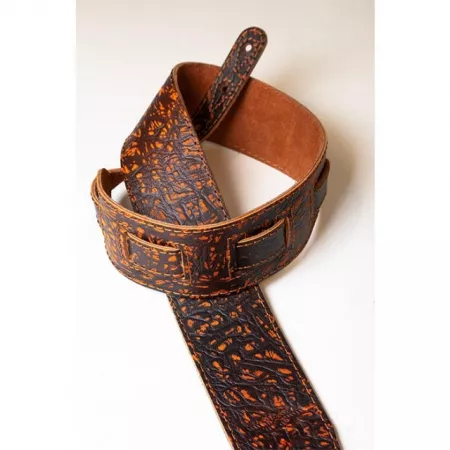 Leather Tigina Ремень для гитары, кожаный, закат в джунглях, Fidel, FL8004LT