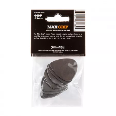Max-Grip Nylon Standard Медиаторы 12шт, толщина 0,73мм, Dunlop, 449P.73