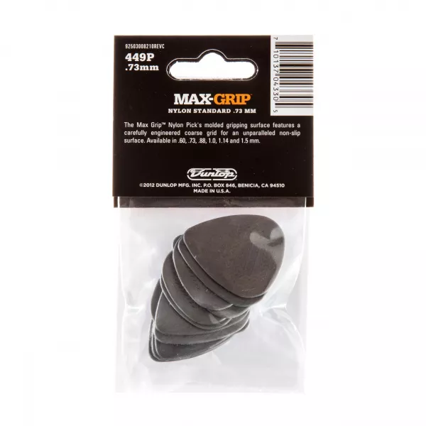 Max-Grip Nylon Standard Медиаторы 12шт, толщина 0,73мм, Dunlop, 449P.73  рис.2 