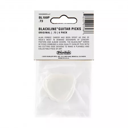 Alan Forbes S1 Медиаторы 6шт, толщина 0,73мм, Dunlop, BL100P.73